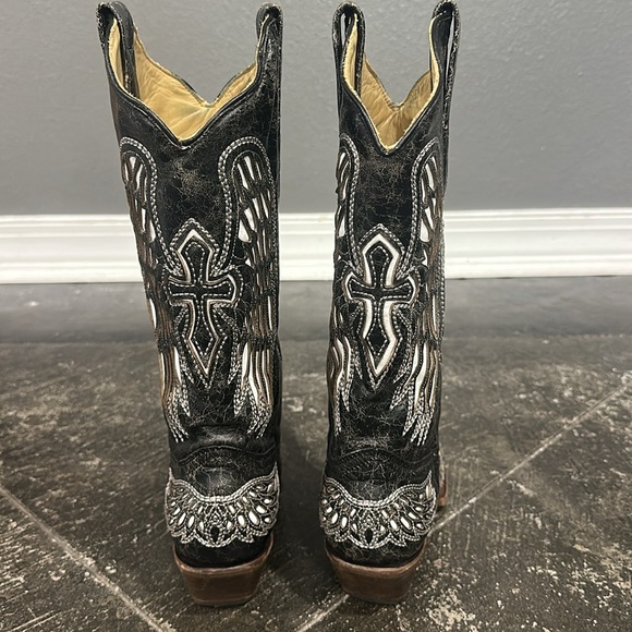 Corral Vintage Series Distressed Leather Wings And Cross Boots 7.5M - Picture 4 of 8